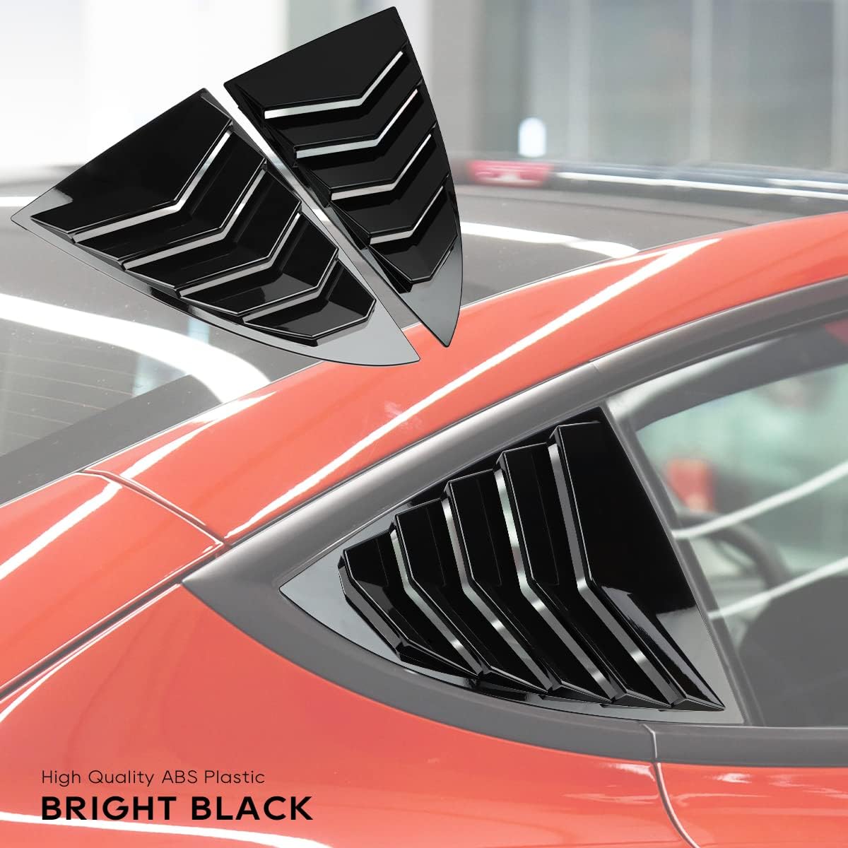 Rear Side Window Louvers Compatible for 2017-20225 2026 Tesla Model 3 Accessories Sport Style Air Vent Cover Window Scoop Louver (Glossy Black)