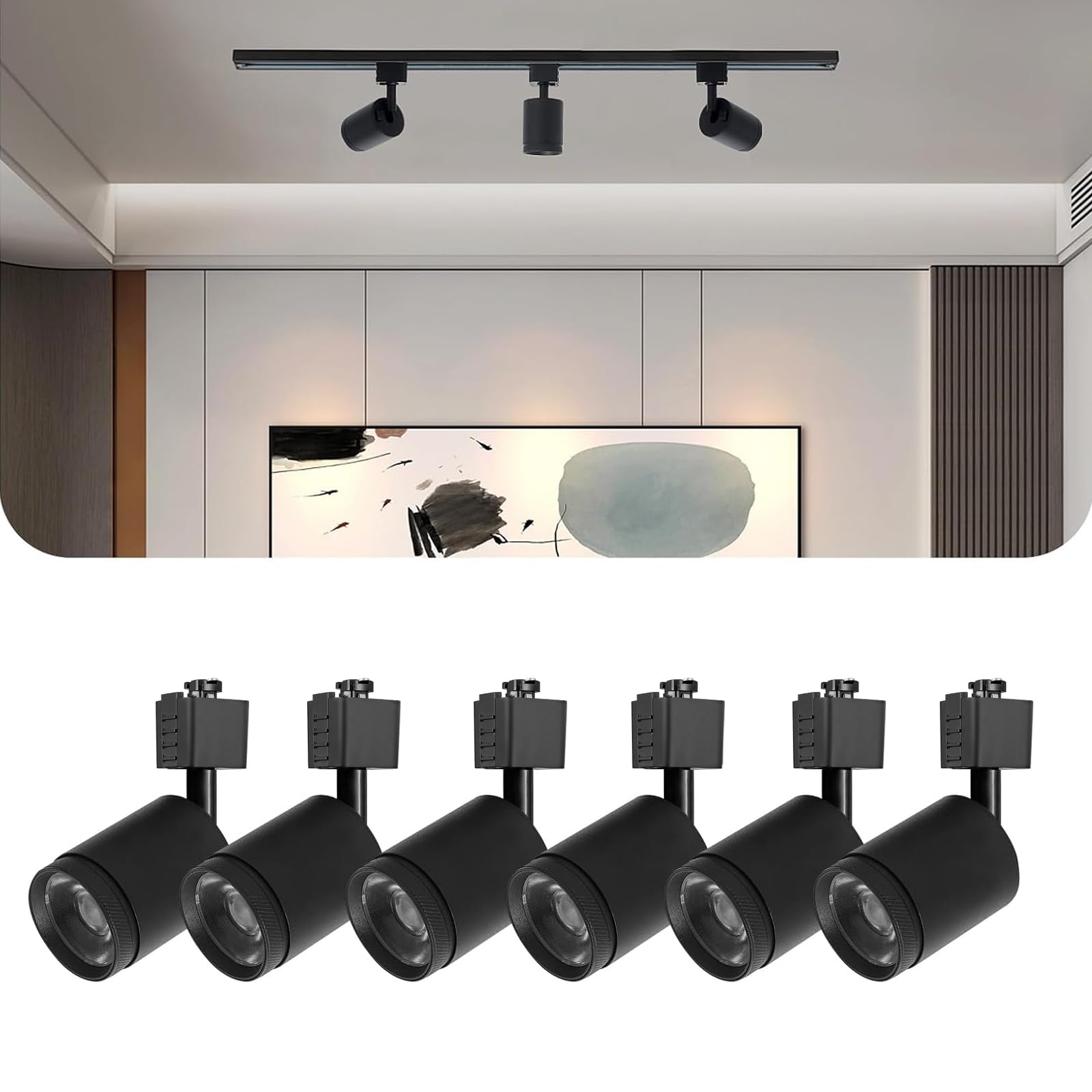 be studied - 10W LED lighting heads, black, J type lighting track for ceiling lighting for accent tasks, wall art exhibition lighting, and lighting