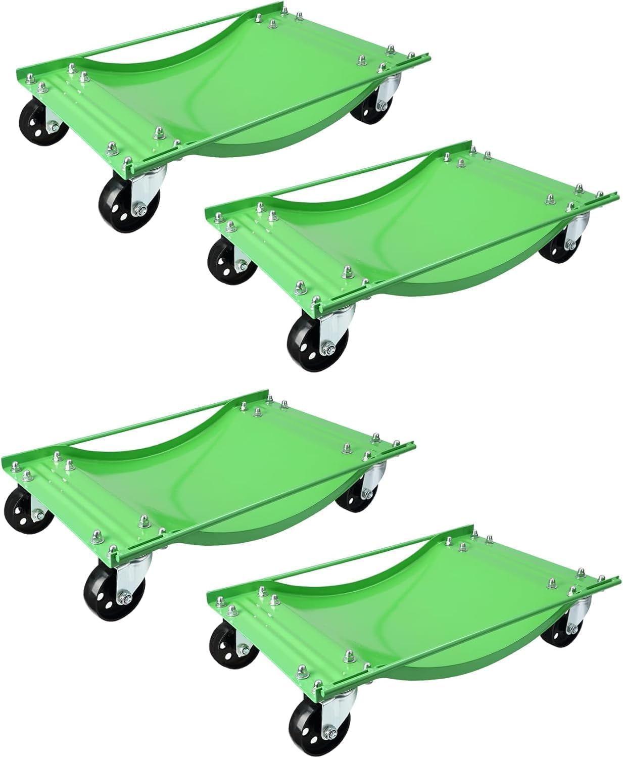 Heavy Duty Car Dolly Set of 4-10,000 LB Capacity Wheel Dollies with 3.5" Swivel Steel Wheels, Anti-Skid Vehicle Dollies for Moving Cars & Trucks (