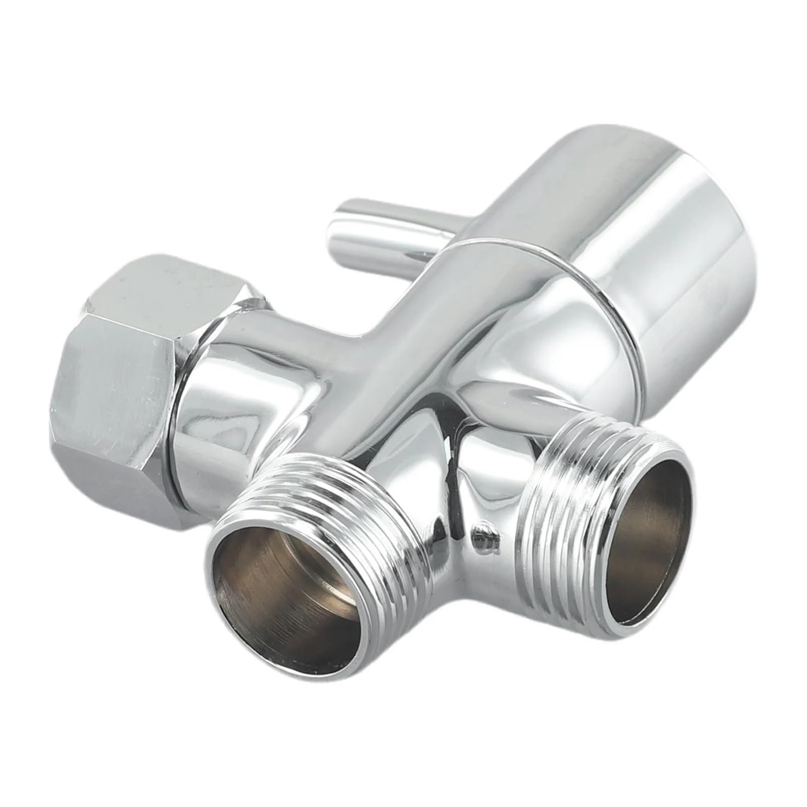 Itrhjtgp One Color Hose Splitter Bathroom Smart Life Plumbing Fixture Valves G1/2In 3 Way Brass Diverter Valve T-Adapter Converter Chrome Surface For Bathroom