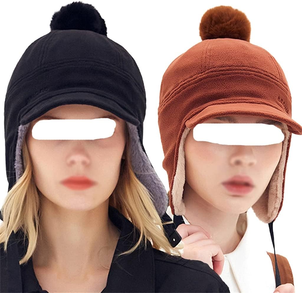 Fashion Winter Warm Hats Ear and Ski Cap Thick Plush Men Women's Snow Cap Ear Flaps(Tibetan green)