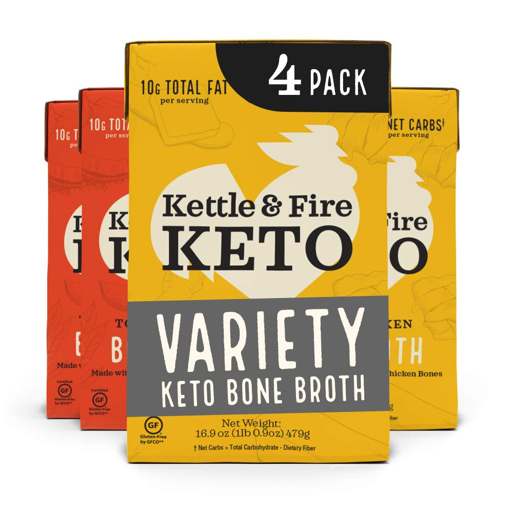 Buy Butter Chicken and Tom Yum Chicken Keto Broth Variety Pack by Kettle and Fire, Broth Soup