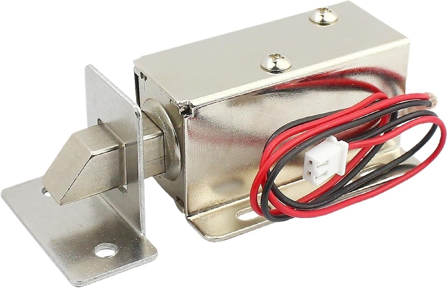 DC12V Small Electric Control Lock electromagnetic Door Lock Electric Bolt Lock Solenoid Electric Lock Stroke 12mm Electromagnet(Size:Lock and Buckle)