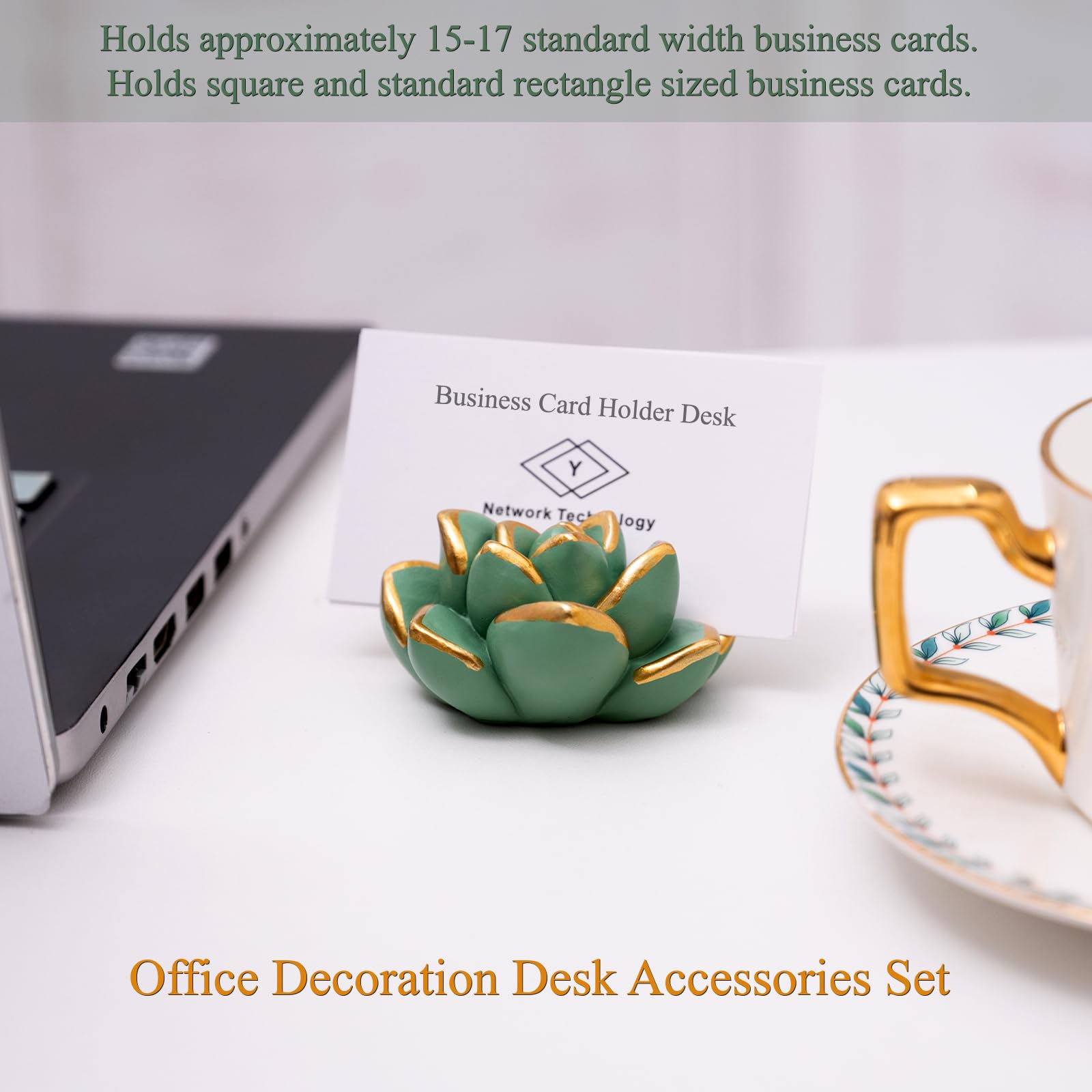 Lot de 5 porte-cartes de visite en résine – Blanc, rose, vert, violet, jaune – Joli présentoir de cartes pour magasin, mariages et accessoires de décoration de bureau – Cadeau unique pour femme