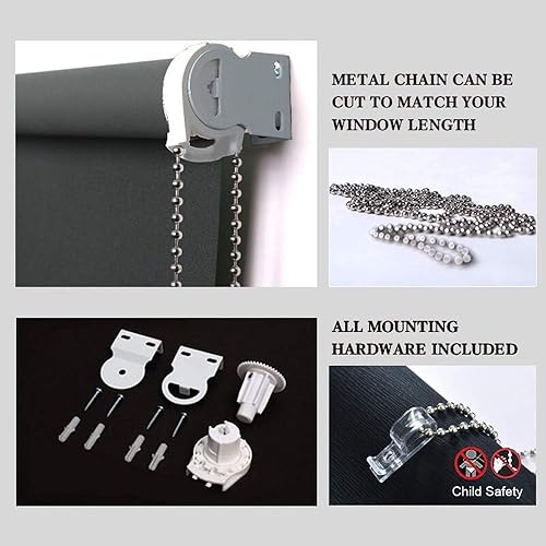 Miniatura 4 de PASSENGER PIGEON Persianas enrollables personalizadas de tela impermeable 100% opaca con aislamiento térmico, color naranja, tamaño personalizado