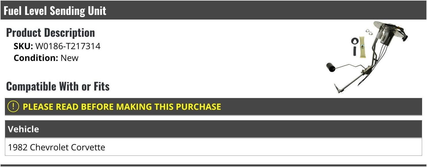 Marketplace Auto Parts Fuel Level Sending Unit - Compatible with 1982 Chevy Corvette
