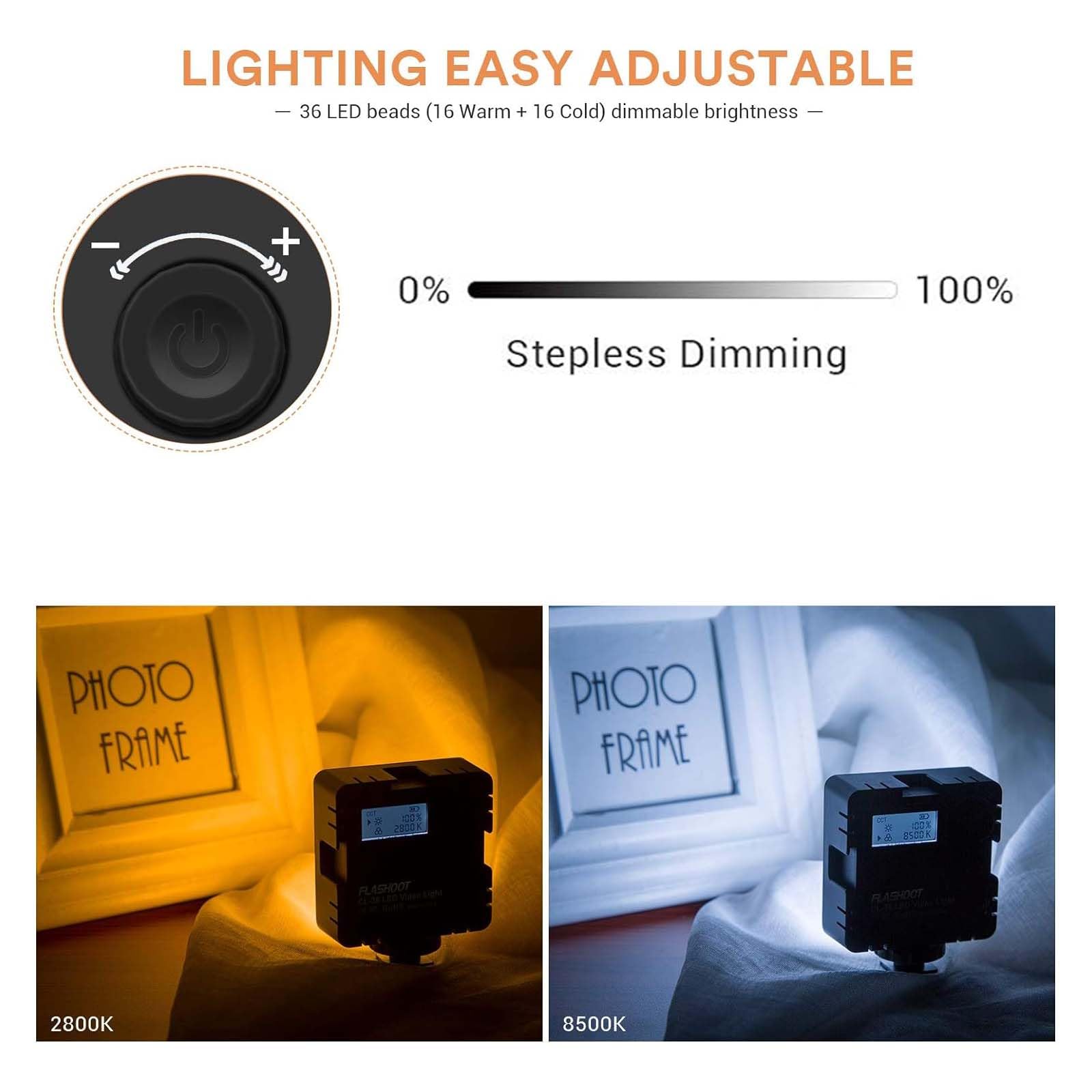 CL-36 Luce LED Set luci LED Luce video Staffa con mini ventosa e supporto per treppiede e diffusore inclusi Per illuminazione di conferenze/videoconferenze