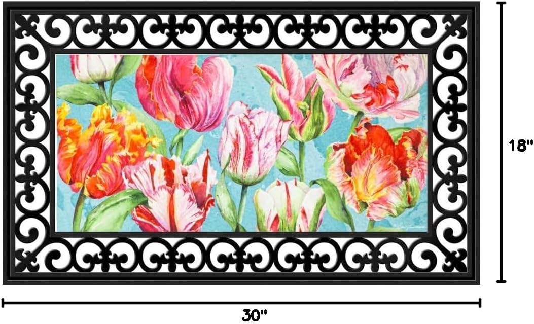 Evergreen Flag Seasonal Sassafras Interchangeable Mat and Tray, Tulip Season