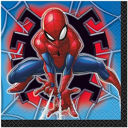Amazon Co Jp スパイダーマン ペーパーナプキン 16枚入り 紙ナプキン パーティナプキン Marvel マーベル Spider Man Avengers ホーム キッチン