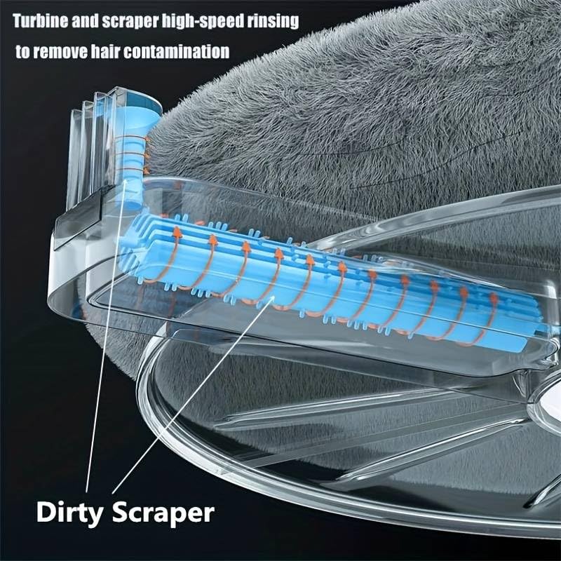 Image of Spin Mop and Bucket Set with Self Separates Dirty and Clean Water Spinning Mop and Bucket for Floor Cleaning, Wet and Dry in One Microfiber Spin Mop System with 2 Pads