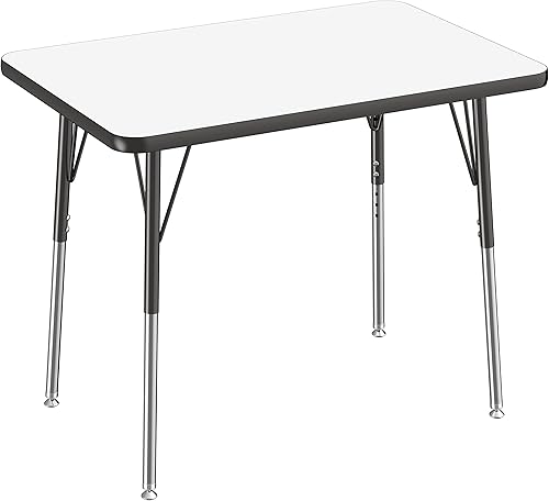 Miniatura 4 de FDP - Mesa rectangular de borrado en seco para actividades escolares y de oficina (24 x 36 pulgadas), patas estándar con deslizadores giratorios,