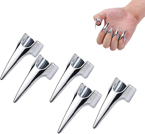 5 Uds. Cubiertas de uñas para rascar, fondling masaje, rejilla, herramientas para la espalda, para parejas, tocar, Cosplay, acero inoxidable, uñas