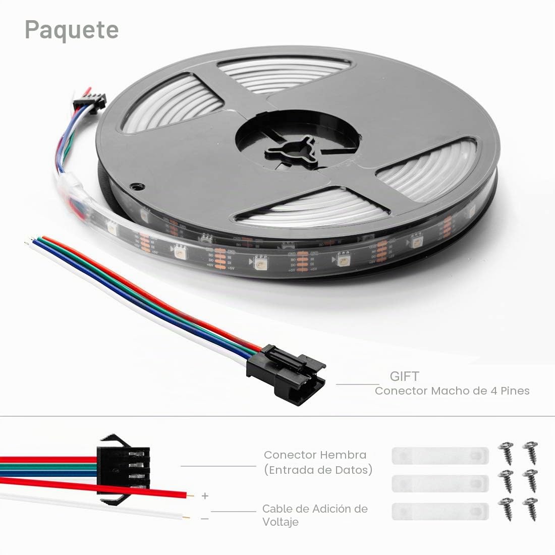 BTF-LIGHTING WS2813 (Actualización de WS2812B) Tira LED RGB 5M 30Píxeles/m