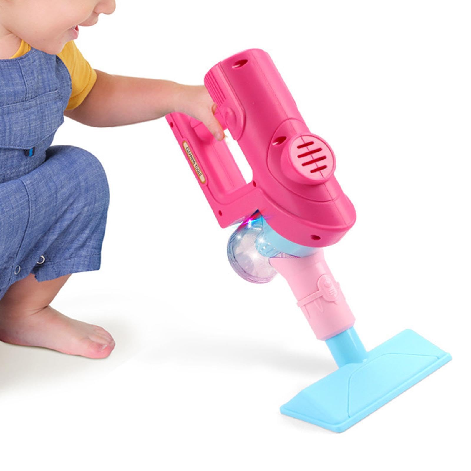 Aspirapolvere Giocattolo per Bambini, Ideale per Le Pulizie Domestiche, Rosa