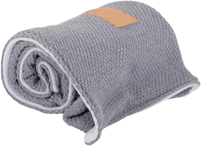 Effiki 5901832940326 Wool and Fleece Double Blanket, Grey and White, 75 x 110 cm, Solid