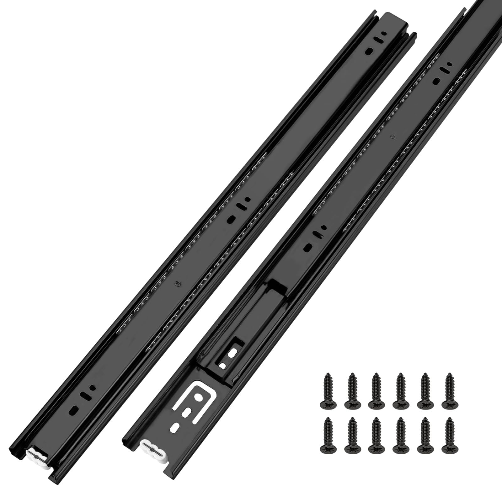 LONTAN 1 Pair Black Side Mount Drawer Slides 22 Inch Heavy Duty Rails