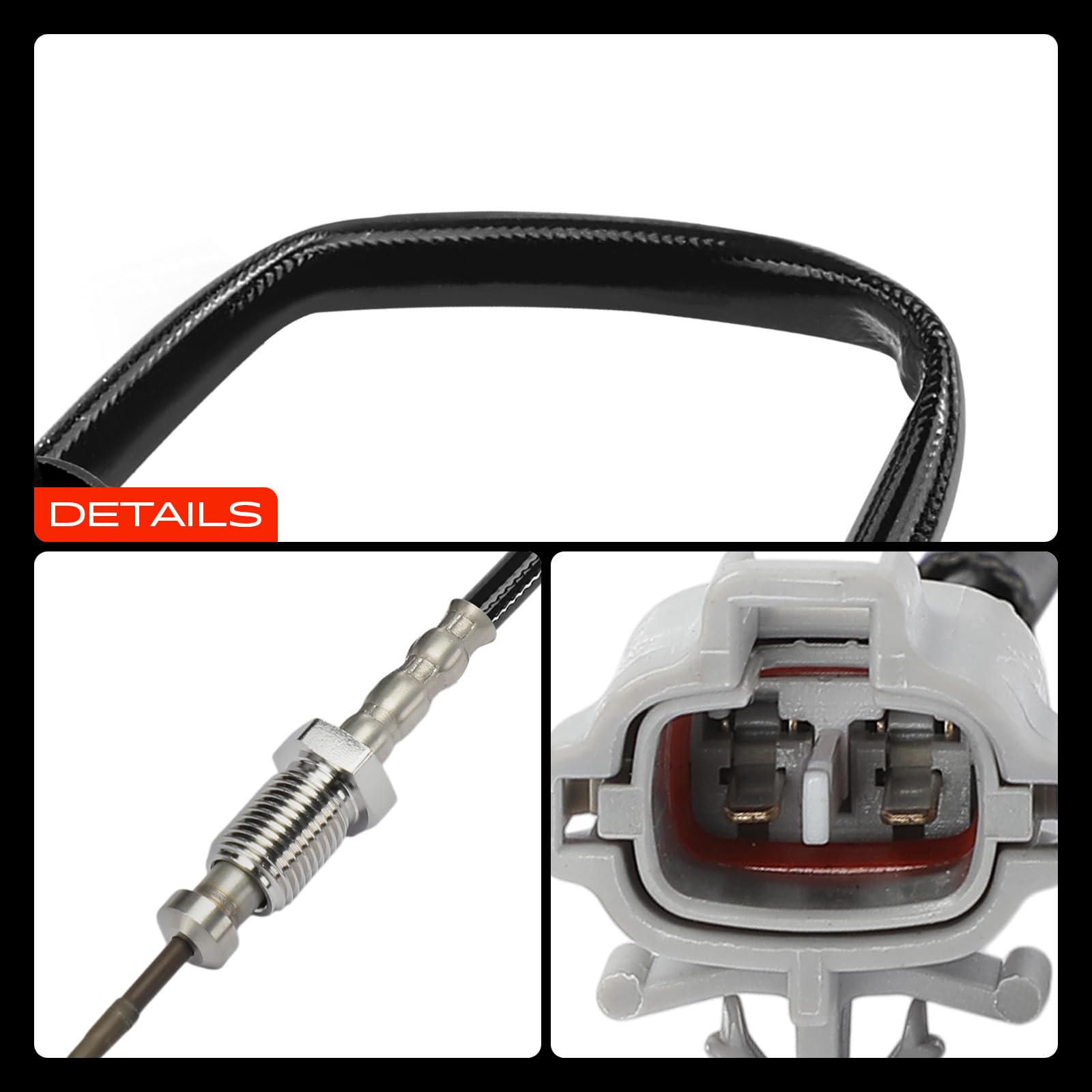 Frankberg Sensor de temperatura de gases de escape 2 Polos Compatible con Grand Vitara II JT TD TE 1.9 DDiS AWD 1.9 DDiS 2005-2015 Replace# 1481067J10,1481067J10000