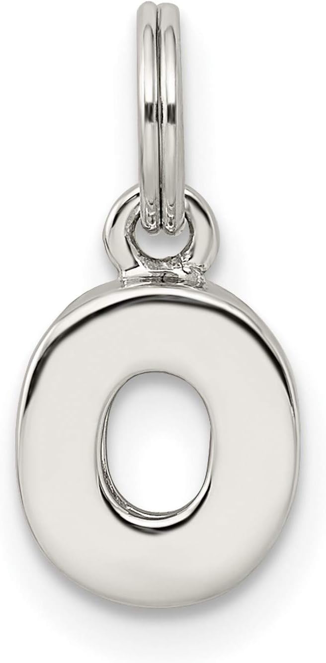 Sterling Silver O Initial Pendant Charm for Women with Polished Finish, Minimalist Letter Necklace or Bracelet Accessory, Custom Alphabet Jewelry with Clean Design for Daily Wear and Personal Style