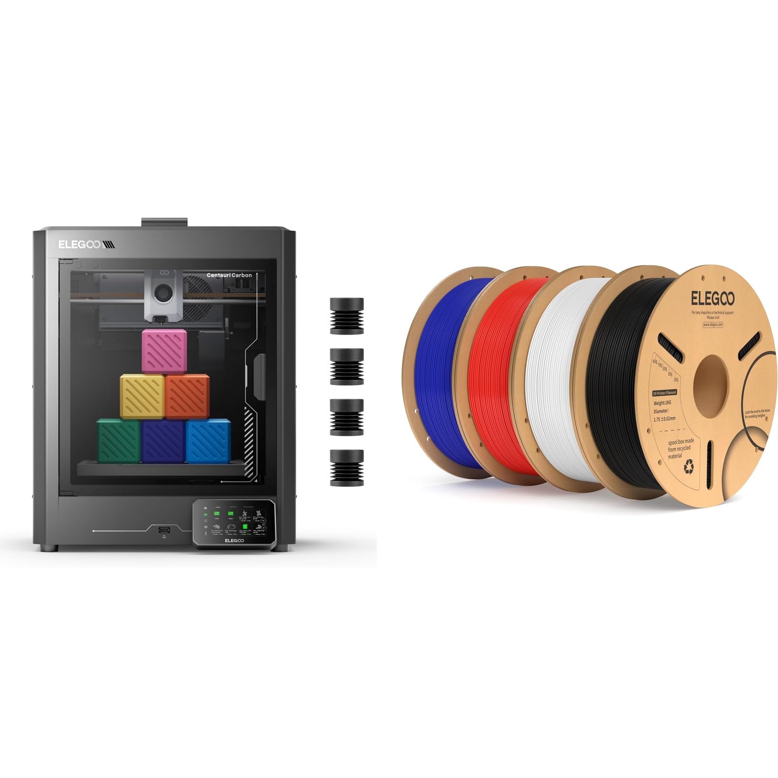 ELEGOO Centauri Carbon Impresora 3D & PLA+ Filamento 4kg 4 Colores