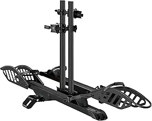 Bike Rack for Car Hitch Mount - Heavy Duty 2 E-Bike Carrier with Tilting & Folding for SUV, Minivan, RV, Fits 5-Inch Fat Tires