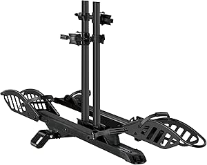Bike Rack for Car Hitch Mount - Heavy Duty 2 E-Bike Carrier, 200lb Capacity, Smart Tilting & Folding, Fits 5-Inch Fat Tires