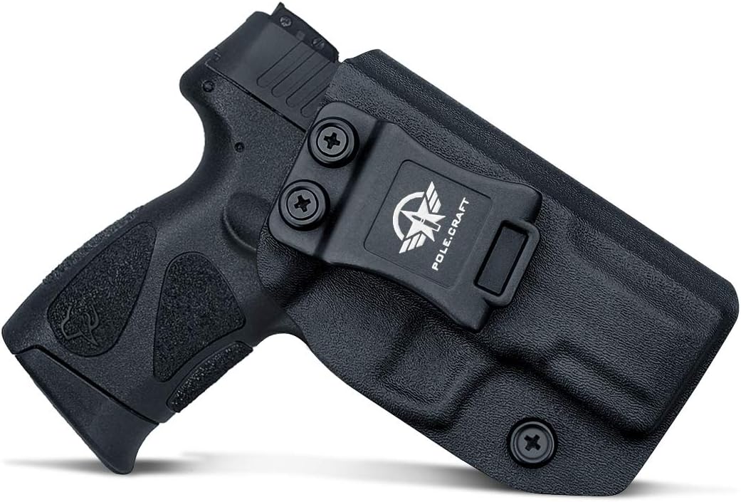 Taurus G2C Holster, Kydex IWB Holster Custom Fit: Taurus G2C 9mm & Millennium PT111 G2 / PT140 Pistol - Inside Waistband Concealed Carry - Adj. Cant Retention - Cover Mag-Button - No Wear - No Jitter