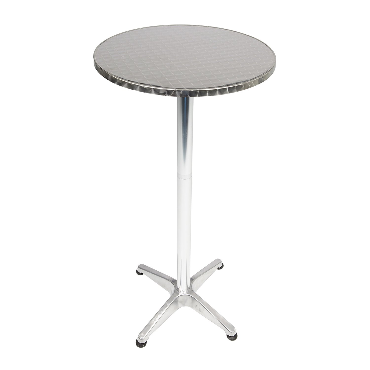 Tavolo da bistrò pieghevole regolabile in altezza argento diametro 60 cm altezza 70/110 cm