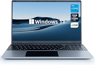 Laptop｜15.6" FHD Laptop Computer with Intel Celeron N5095 Processors-Up to 2.9 GHz｜12GB DDR4｜512GB SSD｜USB 3.0｜Type-C｜2.4/5G Dual WiFi｜Pre-Installed Windows 11 Home｜Numeric Keypad