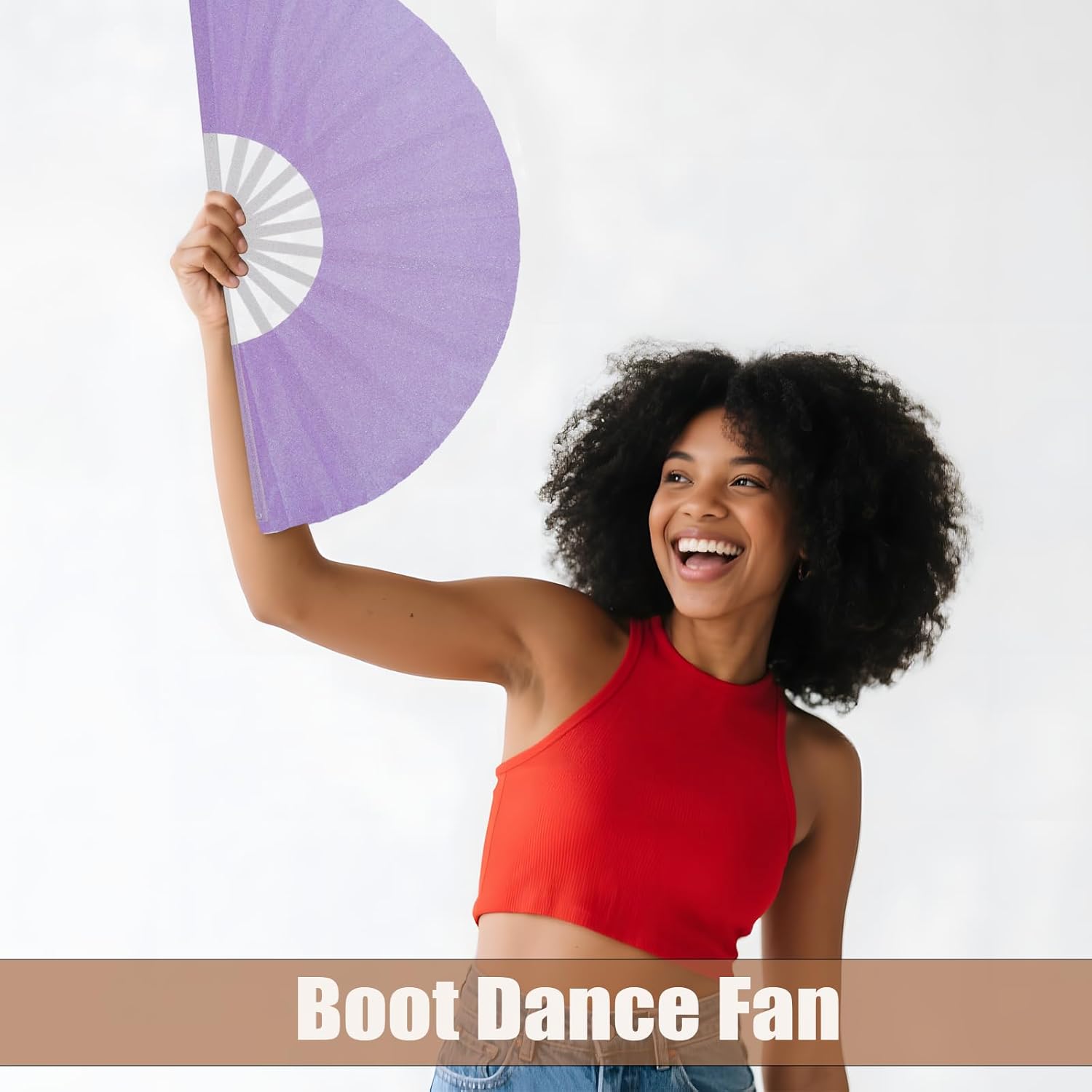 10PCS Large Handheld Rave Folding Fan for men/women,Foldable Decorative Fans,rave accessories,Used for Dance,Parties,Wedding,Music Festival, Decorations (Glitter Purple)
