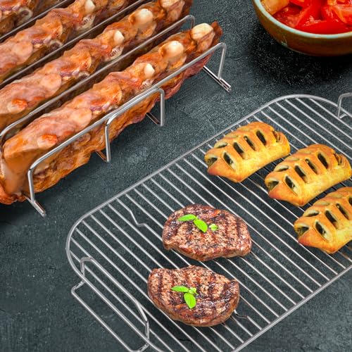 Stainless Steel Smoke Rack and Rib Rack for Ninja Woodfire OG800/900 by KEESHA - Used condition - Image 8