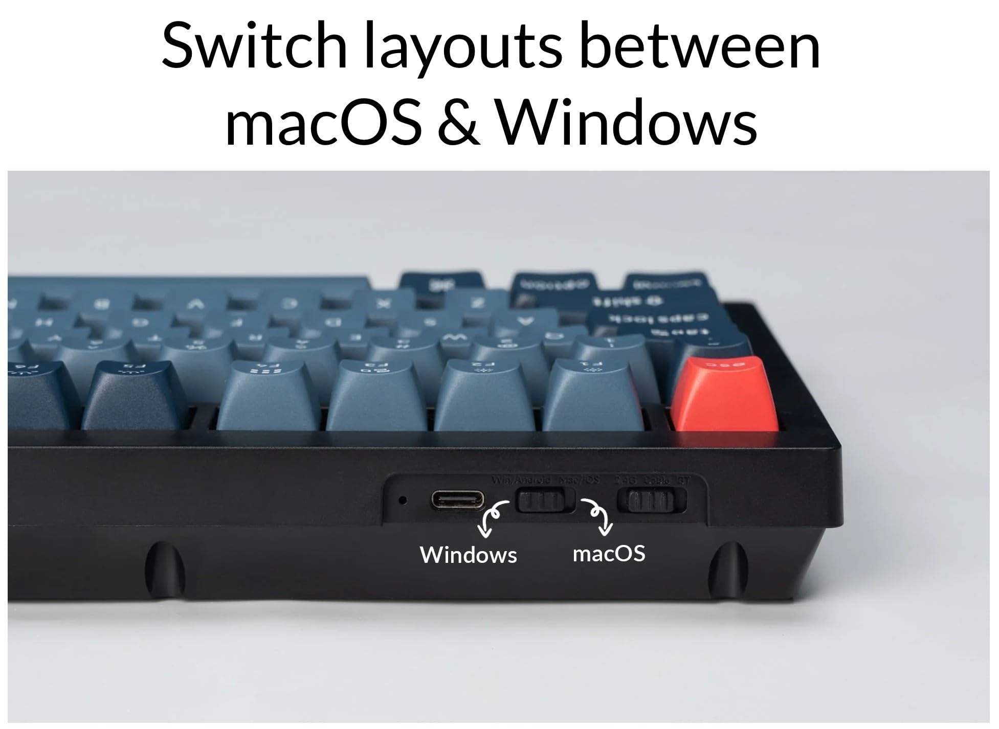 Keychron V1 MAX Tastiera Meccanica Wireless, layout al 75% QMK/VIA programmabile con Hot-swappable Gateron Jupiter Banana Switch compatibile con Mac Windows Linux - Versione con manopola (ANSI/US)