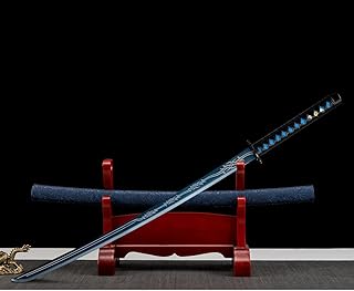 Japanese Samurai Katana Sword – Unsharpened Real Carbon Steel Full Tang Blade, Traditional Iaido Practice Sword for Training, Home Decor & Gift