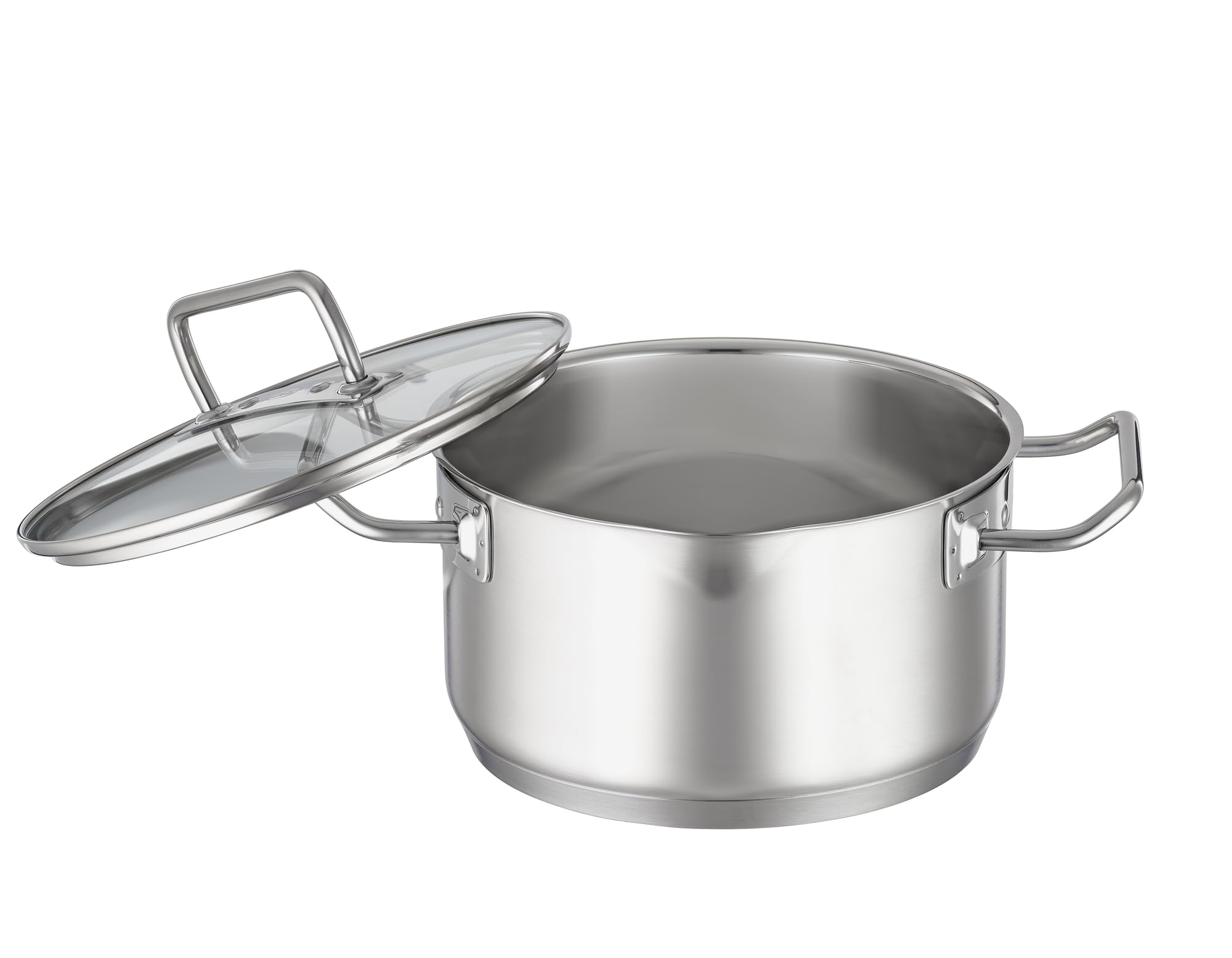 RÖSLE EXPERTISO Kochtopf, Hochwertiger Universaltopf aus Edelstahl 18/10, 24 cm, Glasdeckel, Innenskalierung, induktionsgeeignet, spülmaschinengeeignet, Silberfarben