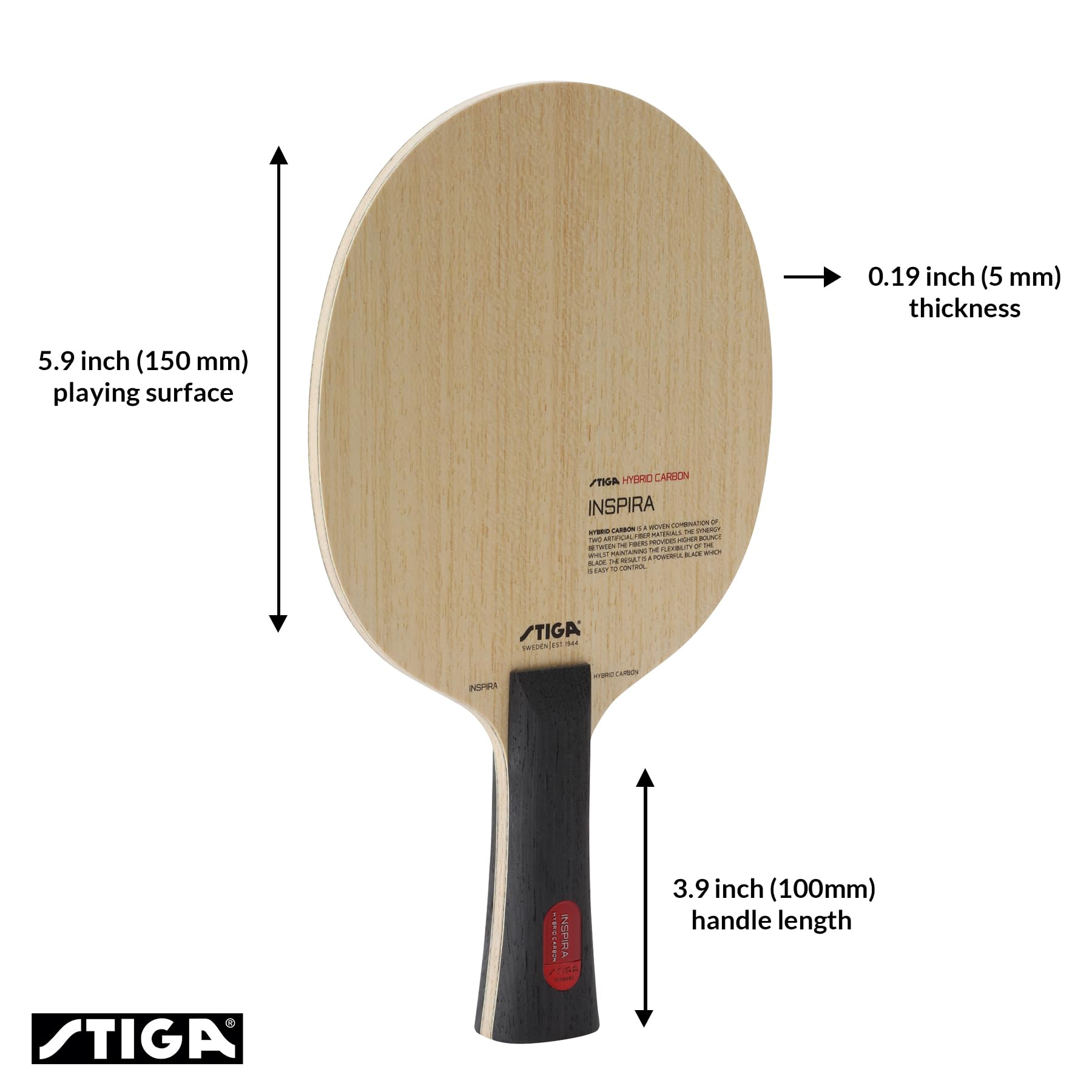 Stiga Inspira Hybrid Carbon Tennis de Table Bois