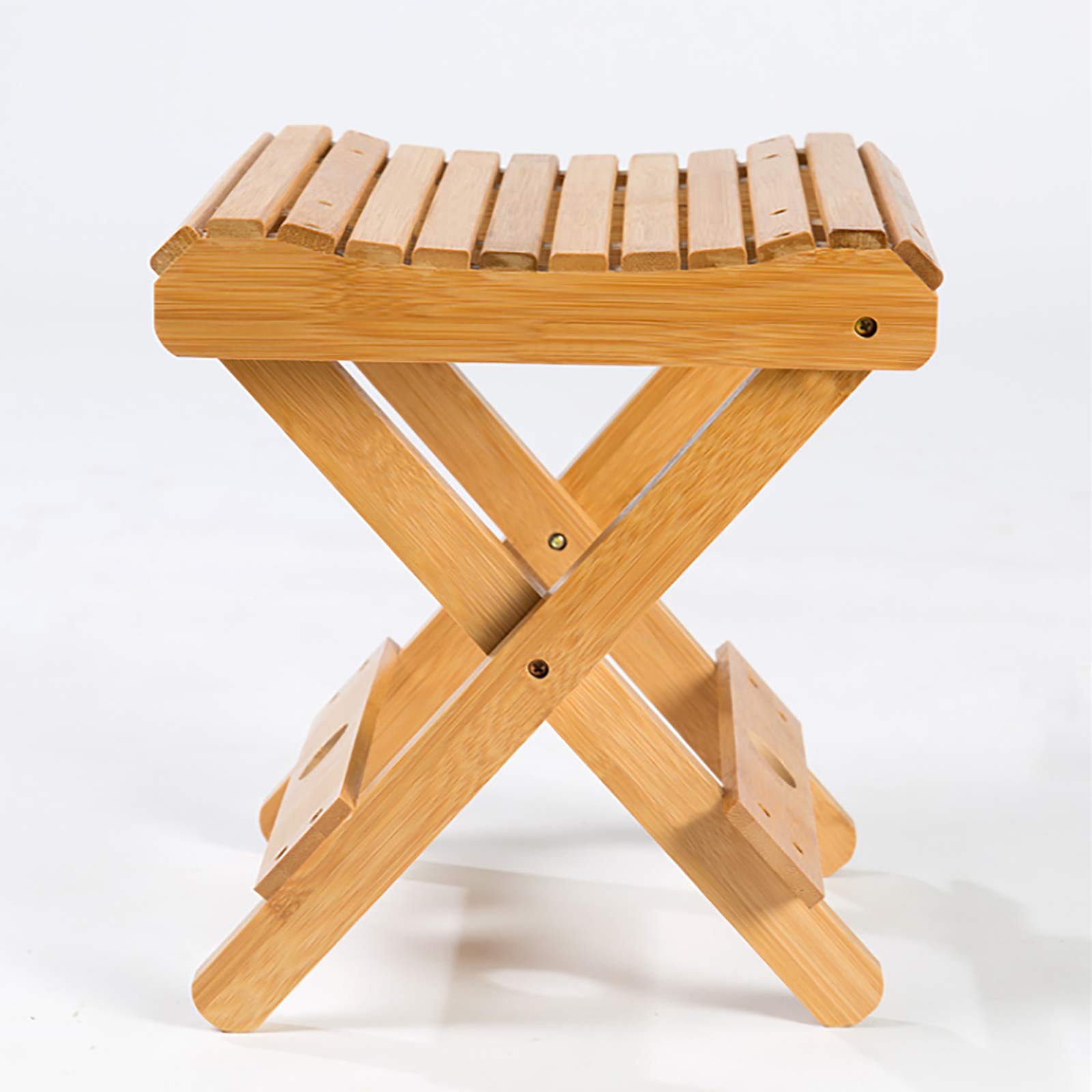 Tabouret pliable en bois massif - Tabouret portable pour la maison, le jeu, la pêche, fonctionne dans les chambres, le jardin (29 x 27,9 x 25,9 cm)