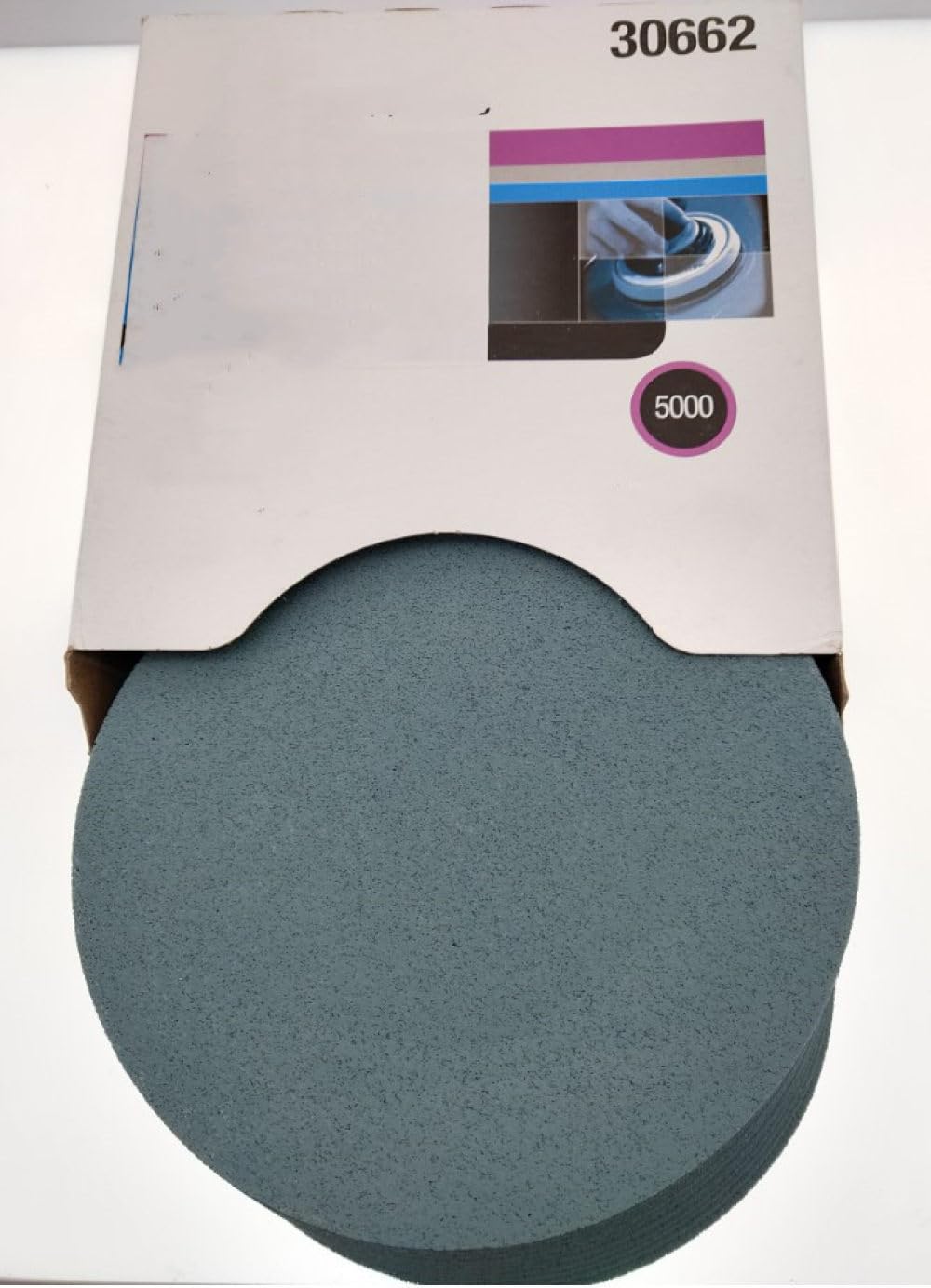 Papel de lija circular de 6 pulgadas Disco de lijado de esponja flocado de 152 mm Terciopelo húmedo y húmedo Gancho seco Hookit para pulir y pulir. Molienda, 5 piezas