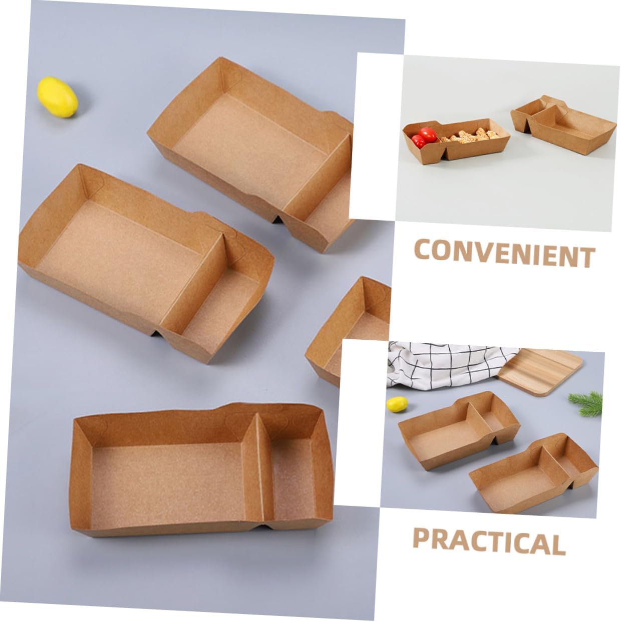 Gatuida 100pcs Paper Snack Boxes Convenient Take Out Food Containers for Parties and Events Kraft Material for French Fries Chicken and Treats