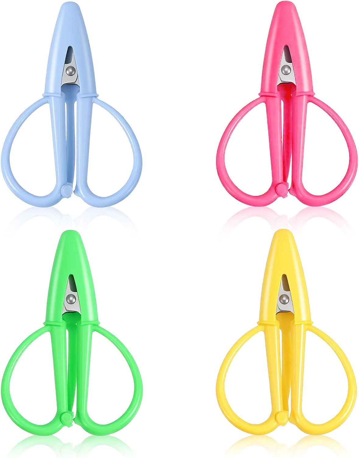 Ymapinc Needlepoint Scissors for Sewing Crafting, Travel Scissors for Fabric Cutting, 4 Pcs Crochet Scissor with Cover, All-Purpose Detail Fabric Shears, Small Embroidery Scissor for DIY