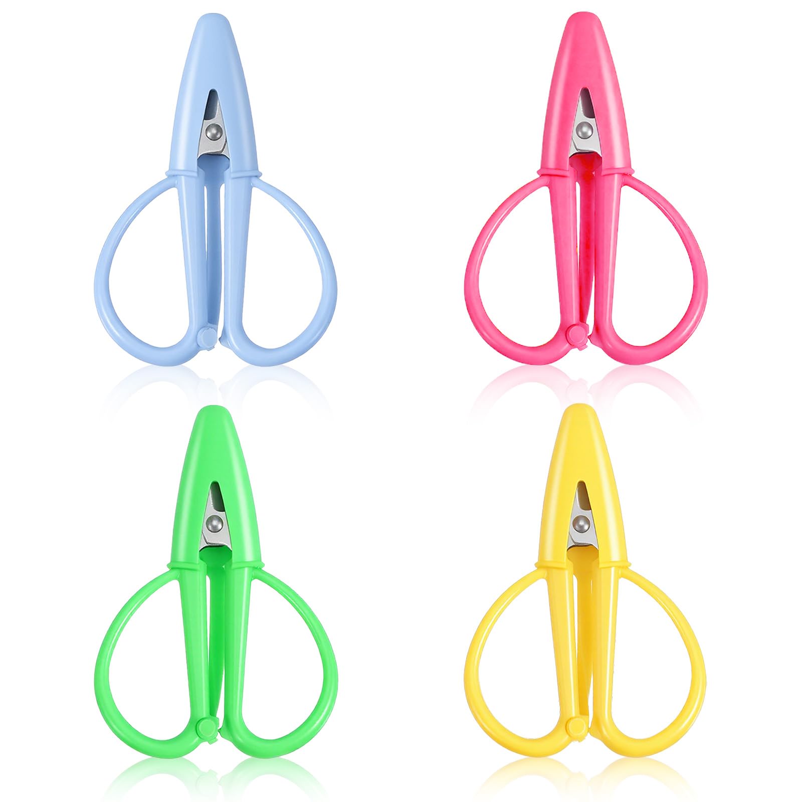 4 Pcs Crafting Scissors for Fabric Cutting, Ymapinc Sharp Needlepoint Scissors, All-Purpose Detail Fabric Shears, Small Embroidery Scissor for DIY, Travel Sewing Knitting Crochet Scissor with Cover
