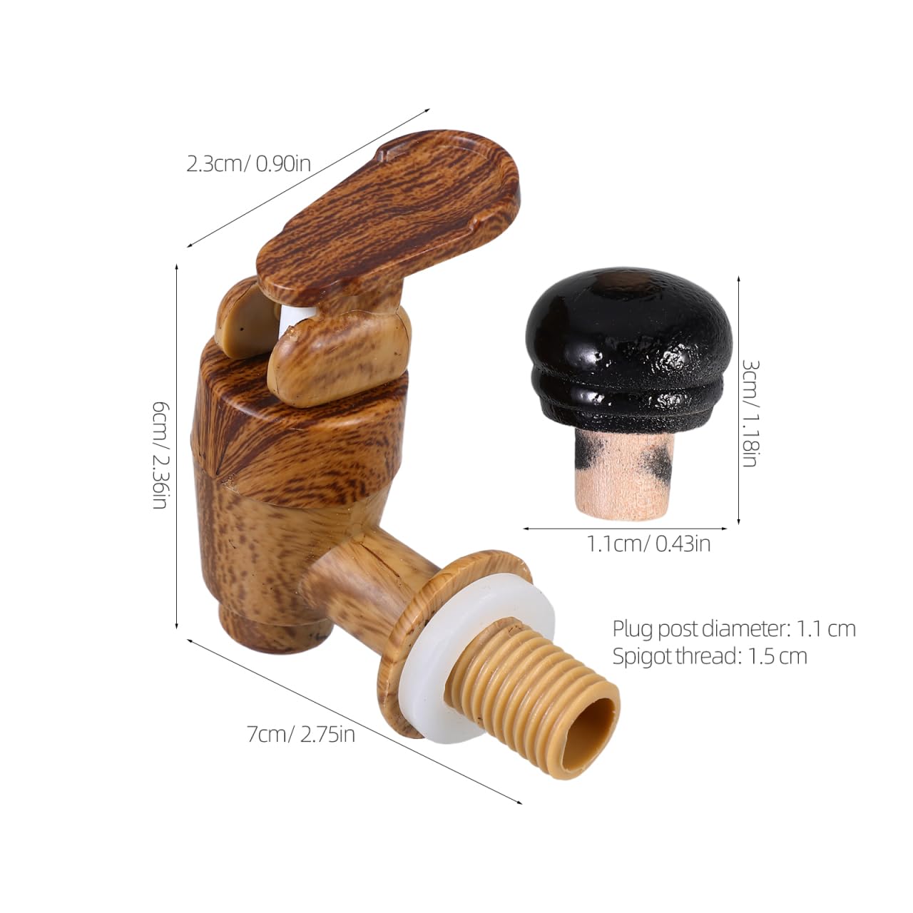 iplusmile Set di 2 rubinetti per fusti di birra in legno, plastica e rubinetti di ricambio per secchio di vino