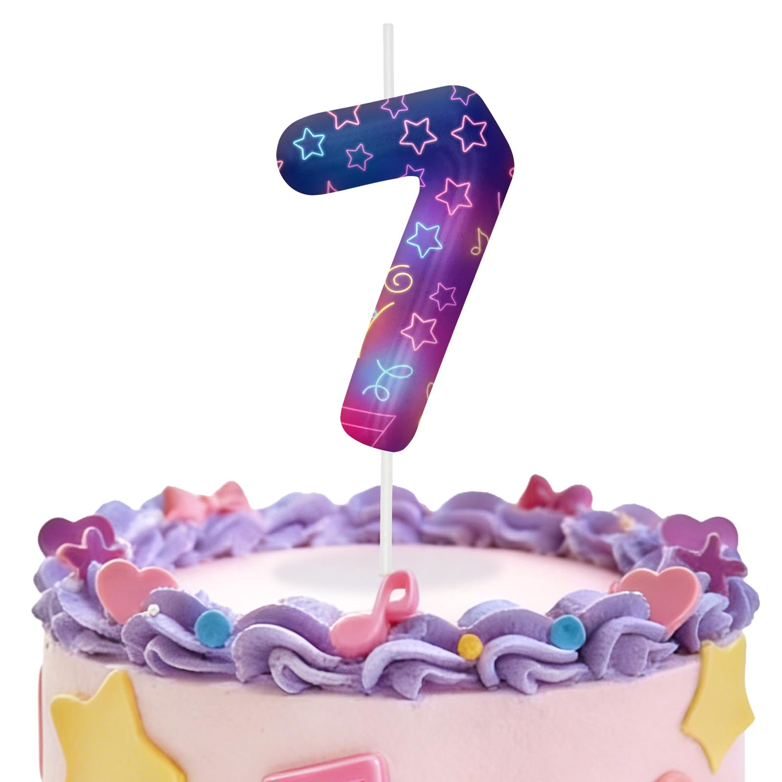 Kpop Number 7 Birthday Candles for Birthday Decorations and Cake Topper