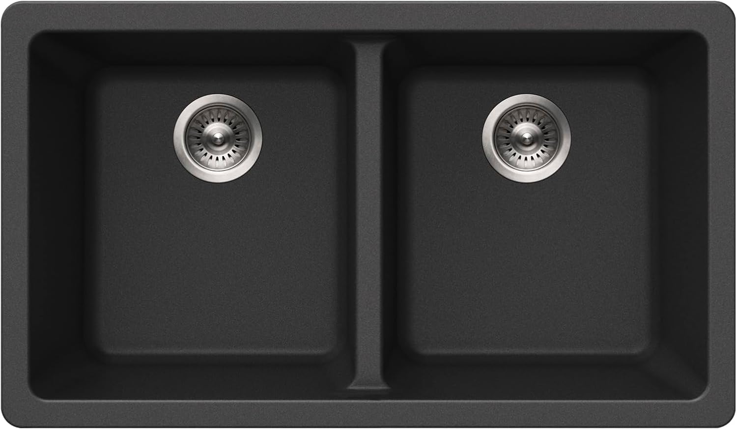 Houzer Cassiano Mocha Granite Composite Kitchen Sink: 31 Inch Undermount 50/50 Double Bowl Kitchen Sink, Durable & Versatile, Essential for Home & Apartment: M-300U MOCHA