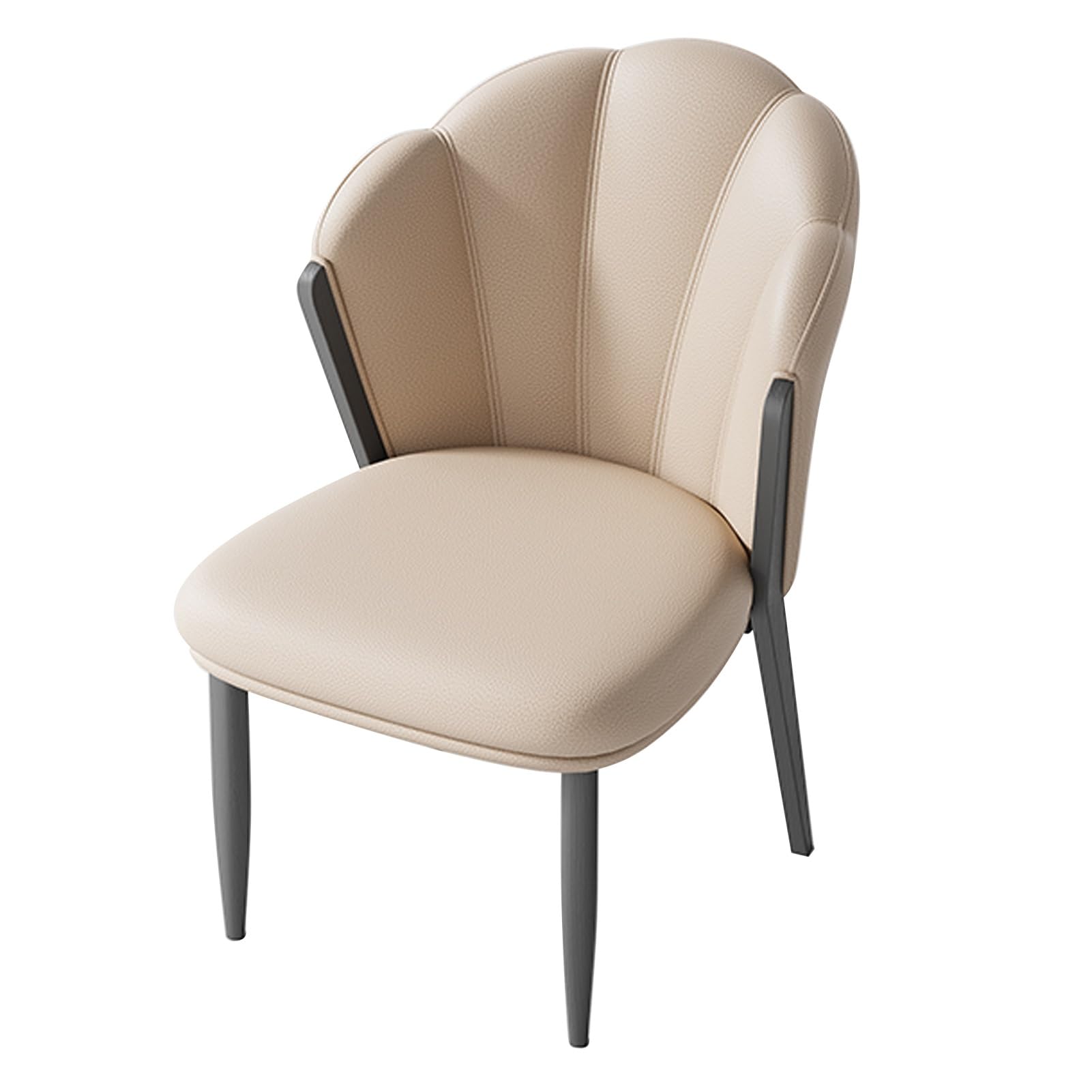 Chaise de salle à manger en cuir confortable avec pieds en métal cuisine