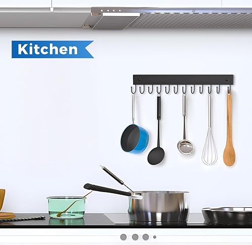 Miniatura 7 de Colgador de cinturón montado en la pared, organizador de cinturón de madera, paquete de 2 unidades de capacidad máxima de almacenamiento de 24