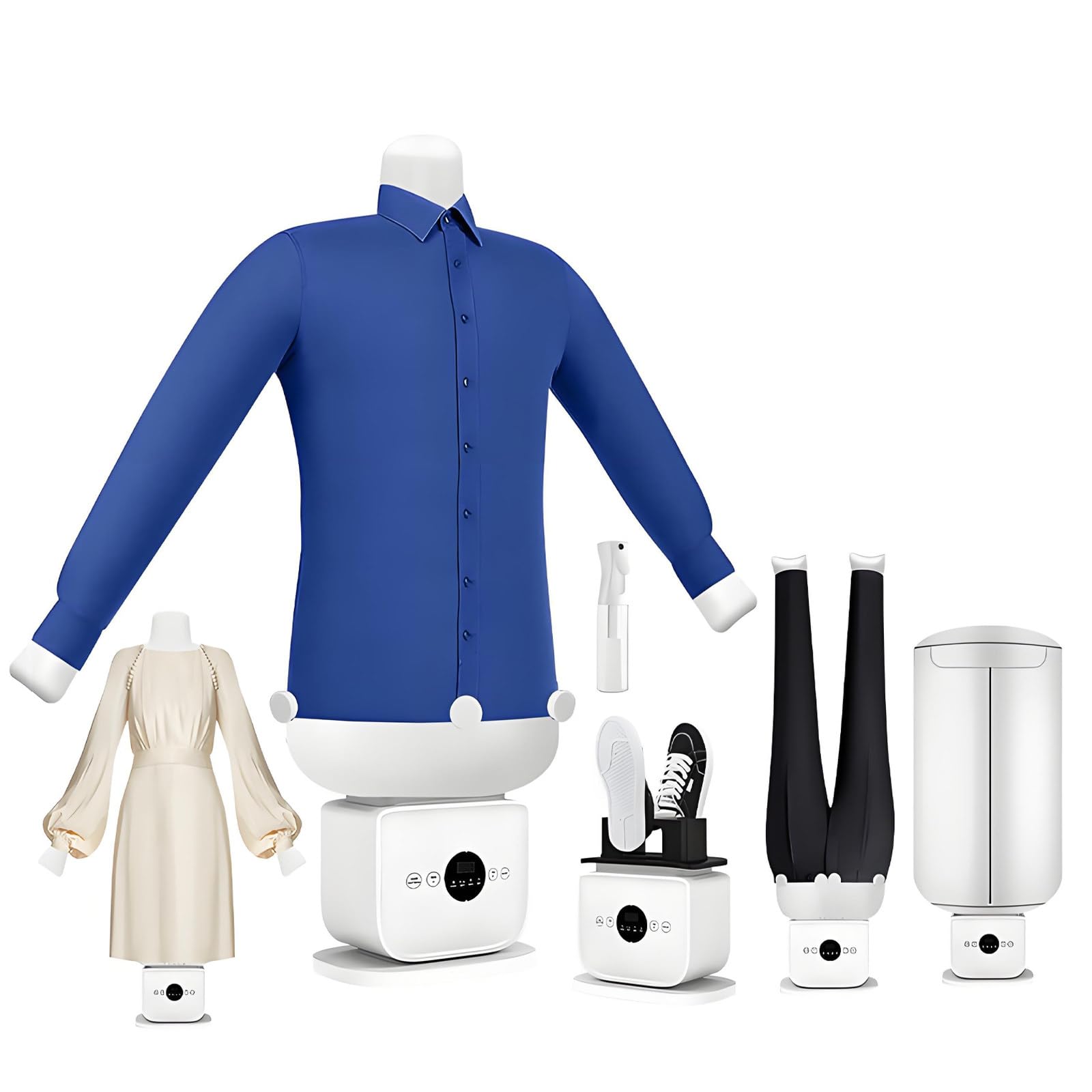 Plancha automática para camisas y camisetas. Plancha y seca en minutos. Tecnología 360°. Secado uniforme. Combinación de maniquí inflable.