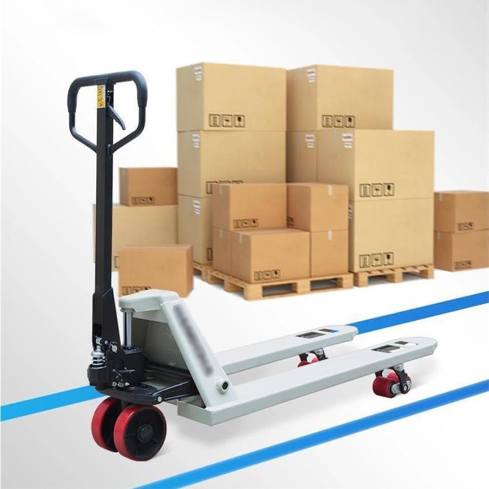 Transpallet Manuale per Impieghi Gravosi, Carrello Idraulico della Piattaforma con Le Ruote, Carrello Elevatore Industriale a Mano