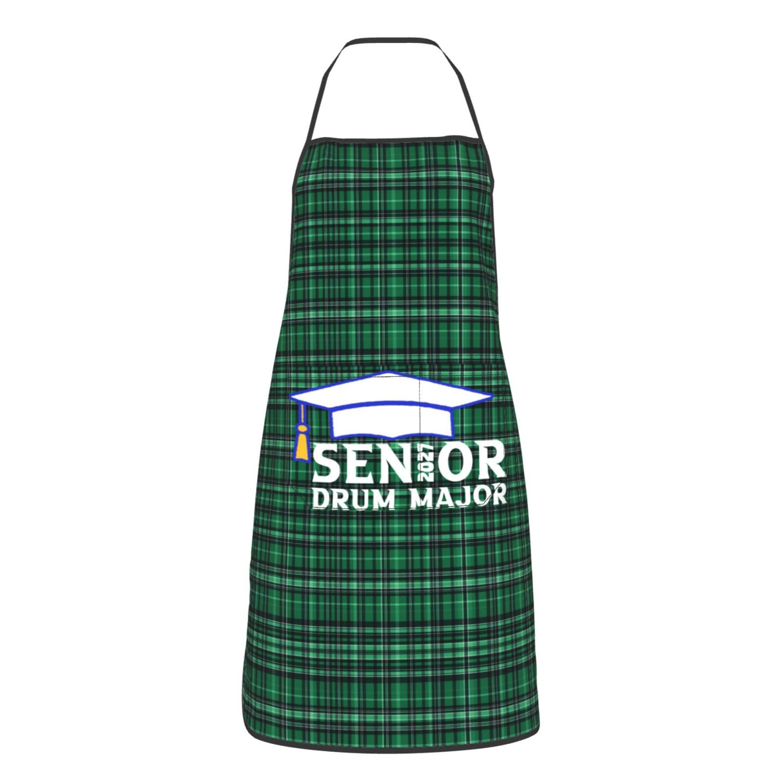 nopicsn Senior 2027 Drum Major Apron for cooking with Pockets Women Men Kitchen Chef Funny Aprons