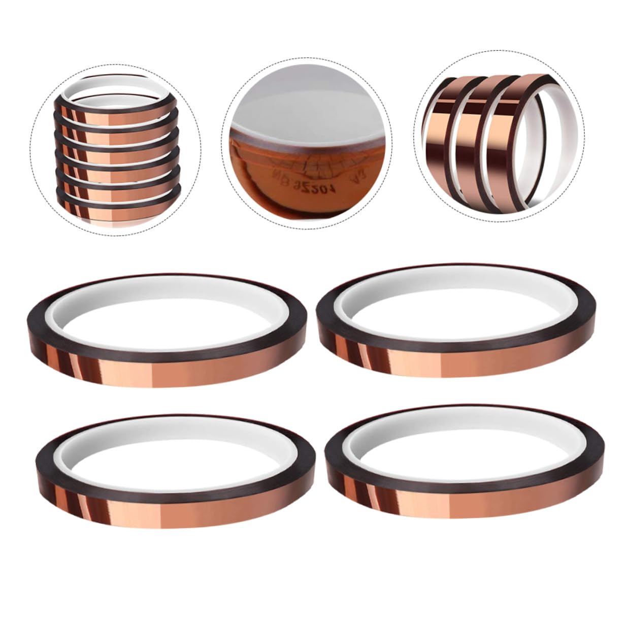 6 Rolls Polyimide Tape 10mm X 3 Heat-Resistant Insulation Tape Brown Pet Electrical for Industrial Repair and High Temperature Applications