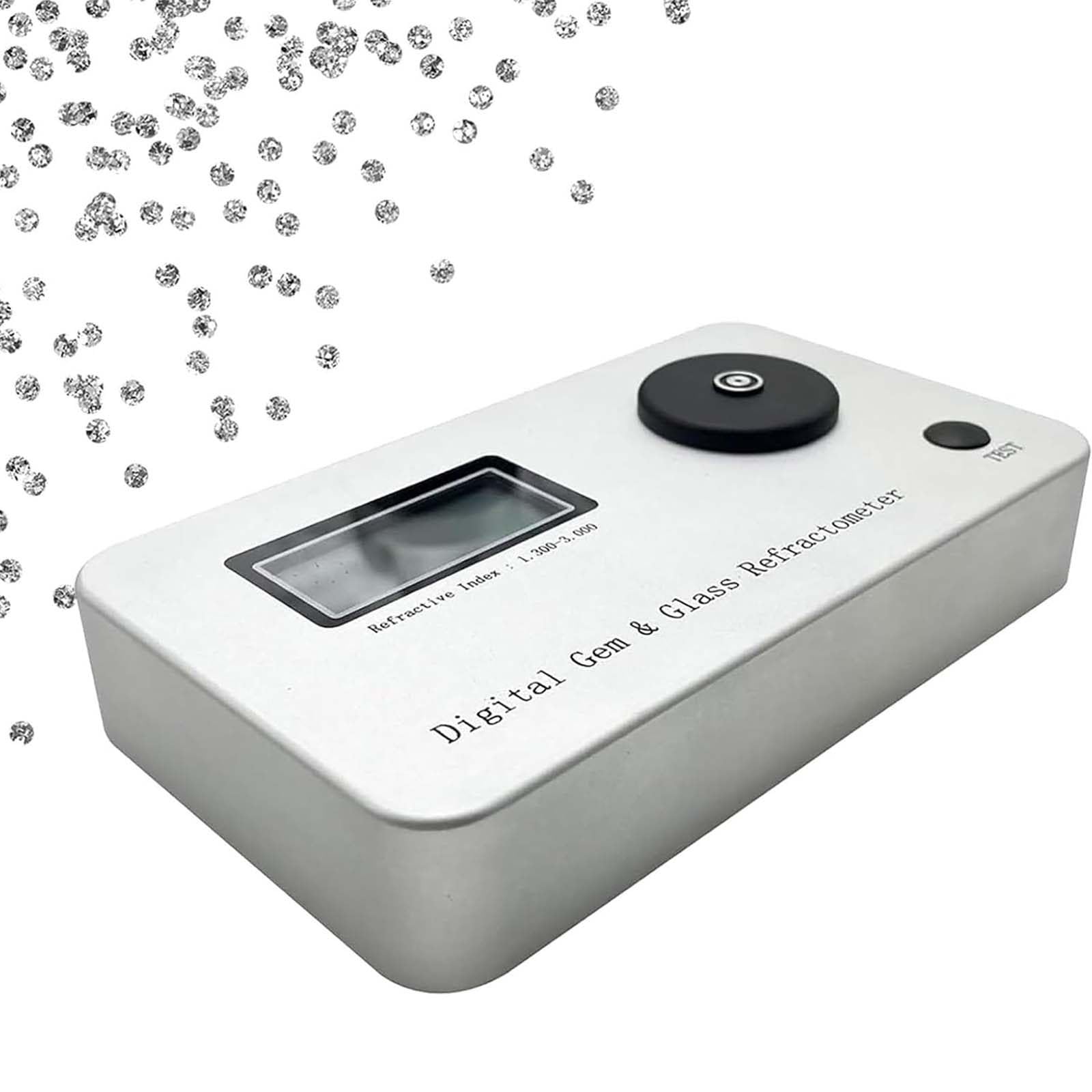 Edelsteinprüfgerät Precise Measurement Brechungsindexbestimmung: 1,300–3,000 Mit Pinzette, 2 Kalibrierblöcken und Aluminiumkoffer Zur Identifizierung von Schmuck