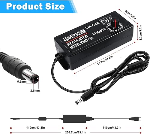 Miniatura 3 de 3V  24V 3A 72W Fuente de alimentación universal Adaptador ajustable 3V 5V 6V 9V 12V 15V 16V 18V 19V 20V 24V Adaptador de alimentación universal